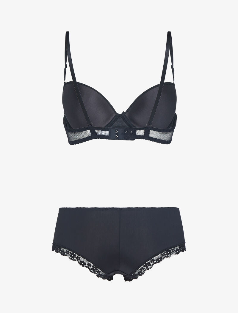 Ensemble emboitant en résille et dentelle - noir - 2