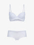 Ensemble push-up en résille et dentelle - blanc - 1