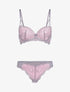 Ensemble en dentelle à bretelles stylisées - rose - 1