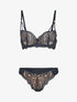 Ensemble en dentelle à bretelles stylisées - beige - 3