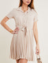 Robe chemise à bas gaufré - beige - 4