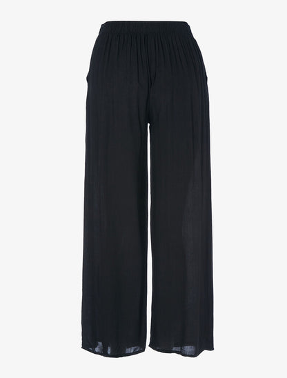 Pantalon fluide uni - noir - 2