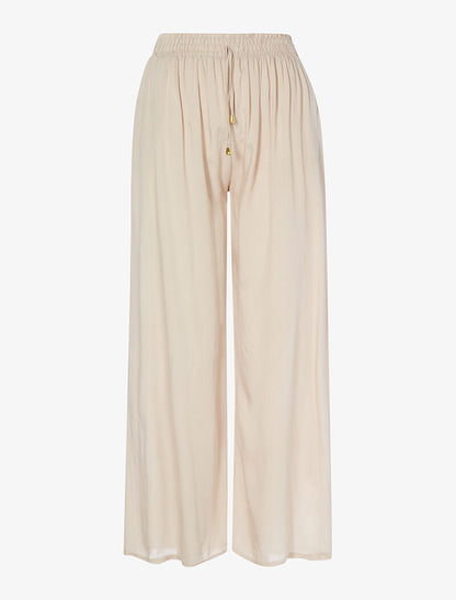 Pantalon fluide uni - taupe - 1