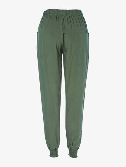 Pantalon harem uni - kaki - 2