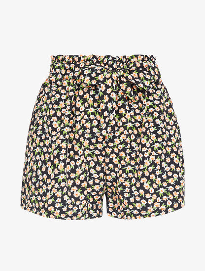 Short à imprimé floral - noir - 3