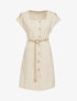 Robe trapèze à col carré - beige - 3