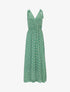 Robe longue à imprimé fleurs abstraites - vert - 1