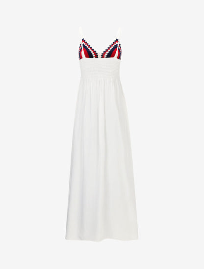 Robe longue à buste multicolore en crochet - ecru - 2