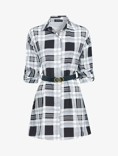 Chemise longue à imprimés - noir - 3