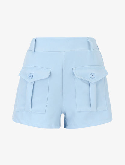 Mini short à grandes poches - bleu ciel - 1