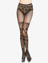Collants effet culotte et bas dentelle - noir - 2