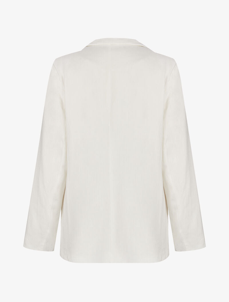 Blazer fluide en toile - blanc - 2