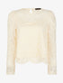 Top ajouré en dentelle festonnée - beige - 1