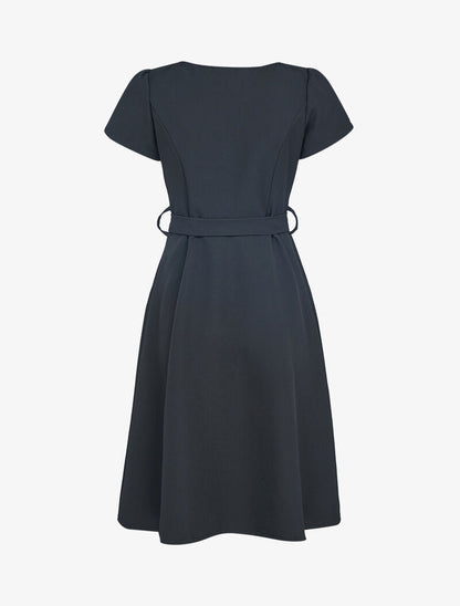 Robe patineuse à manches courtes - noir - 2