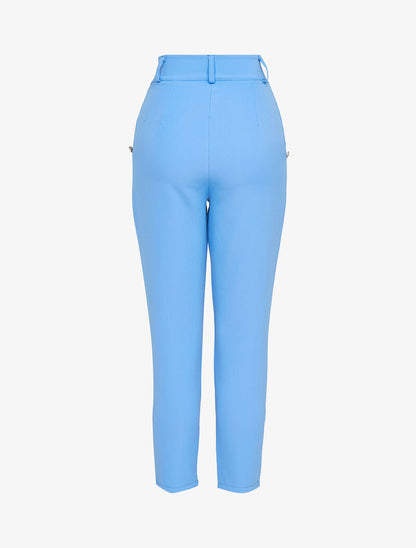 7/8 Hose mit dekorativen Knöpfen - Himmelblau