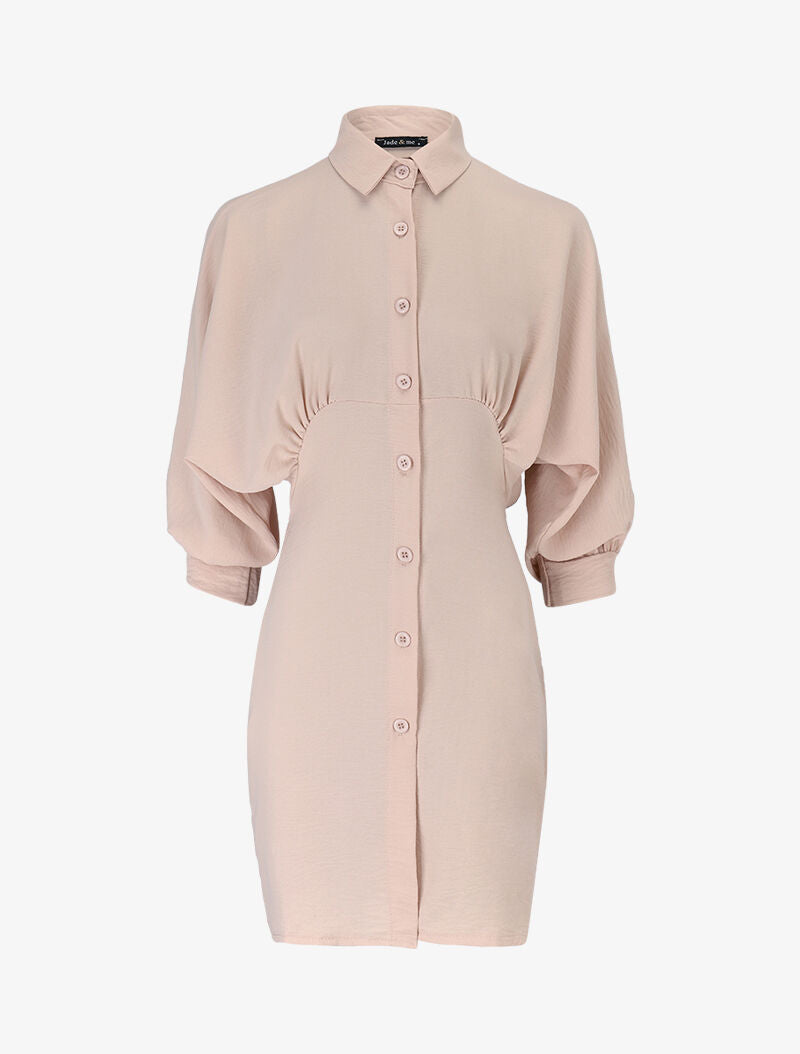 Chemise ajustée à buste chauve-souris - beige - 3