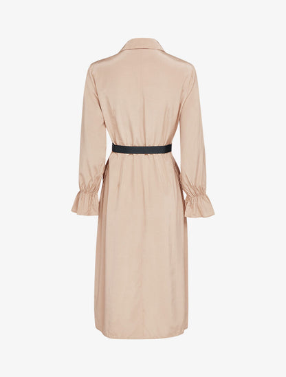 Robe chemise à ceinture simili - beige - 3