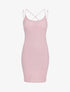 Robe moulante côtelée à bretelles croisées - rose - 1