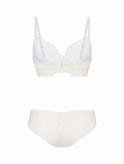 Ensemble à large bande dentelle - blanc - 2