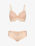 Ensemble à large bande dentelle - beige - 1