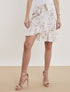 Jupe fleurie style portefeuille - blanc - 4