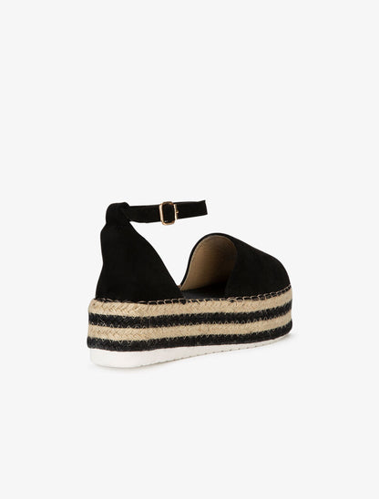 Nu-pieds à plateforme et  bouts ronds ouverts - noir - 4