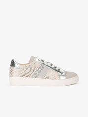 Sneakers à zébrures brillantes et gomme - argent - 5
