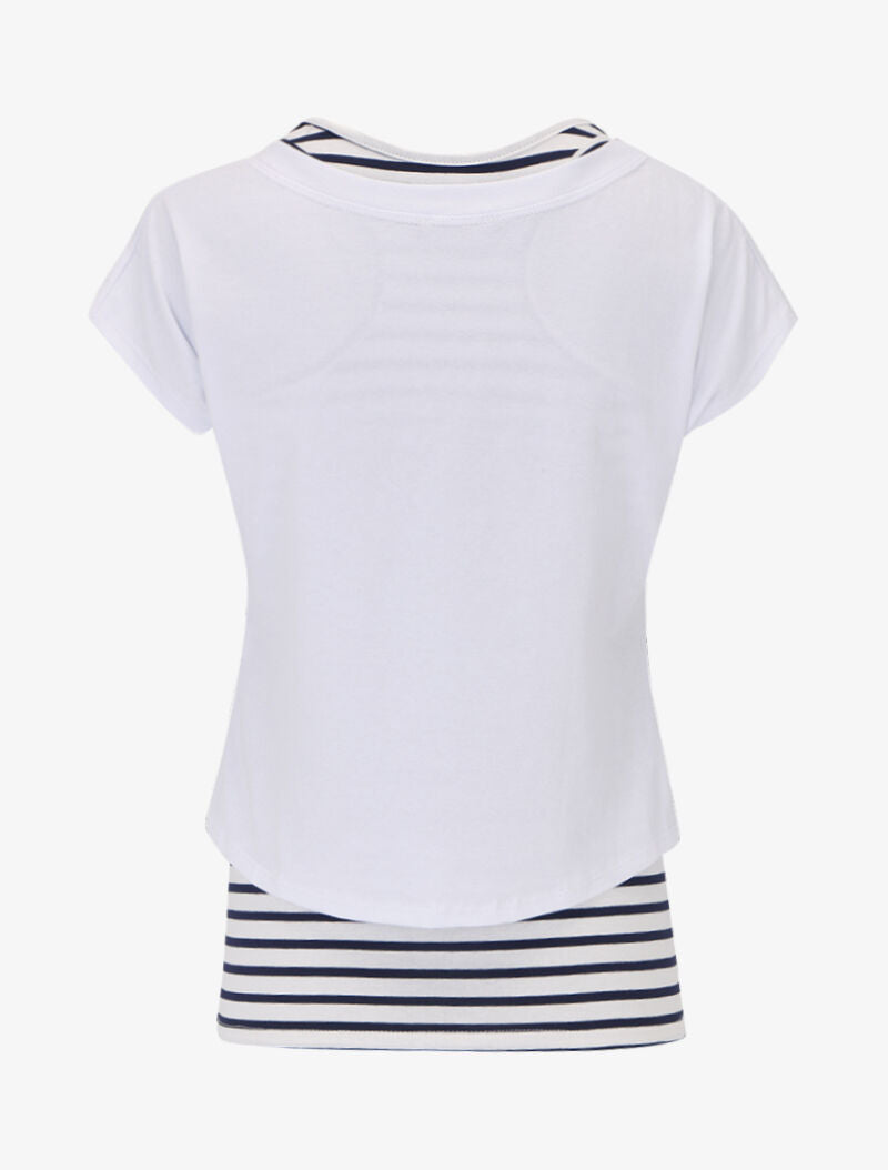 Ensemble débardeur marinière et crop top - blanc - 2