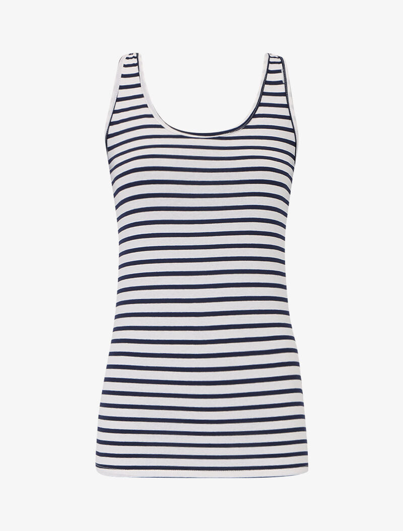 Ensemble débardeur marinière et crop top - blanc - 3