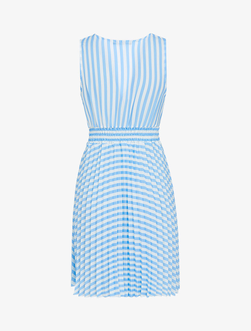 Robe imprimée et gaufrée - bleu ciel - 2