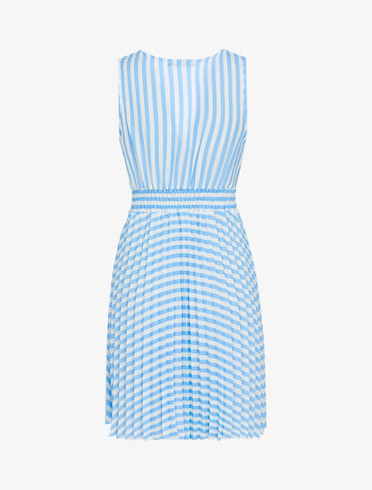 Robe imprimée et gaufrée - bleu ciel - 2