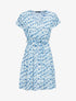 Robe imprimée en voile - bleu ciel - 1