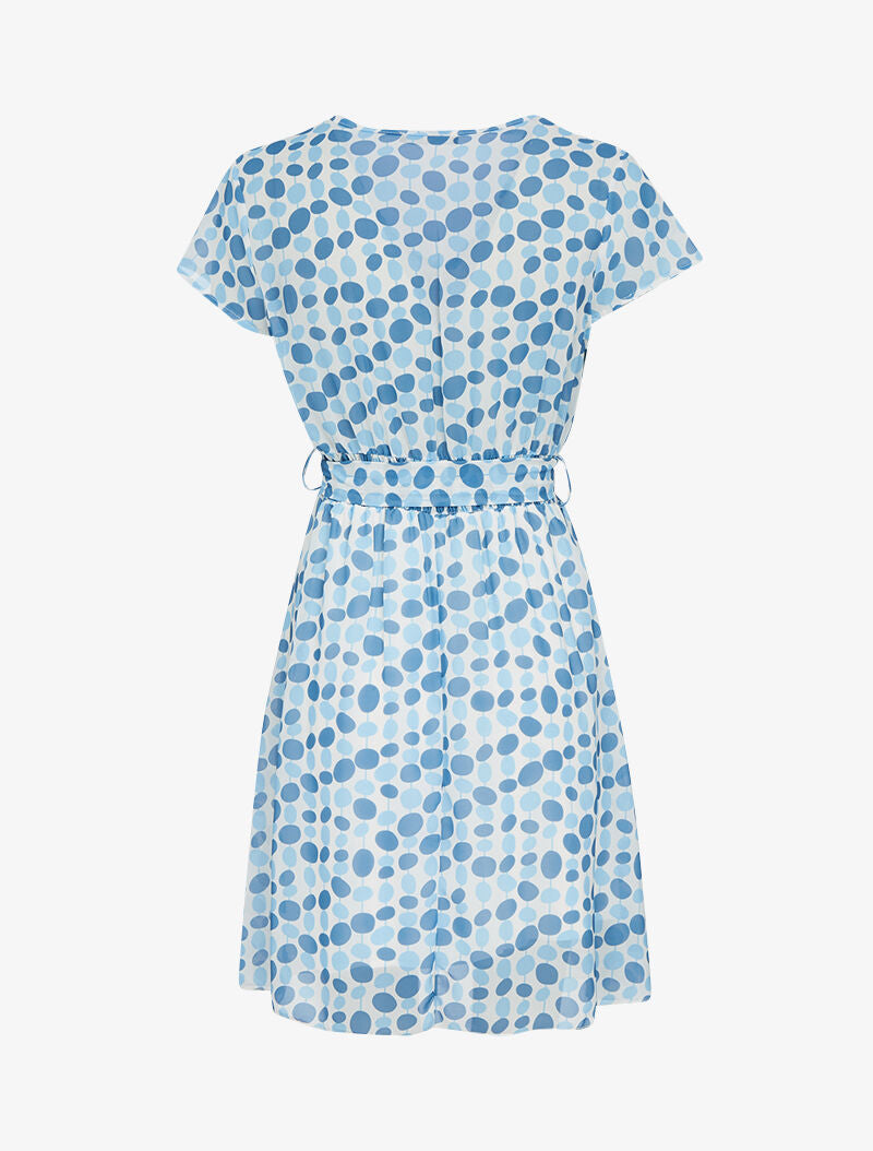 Robe imprimée en voile - bleu ciel - 2