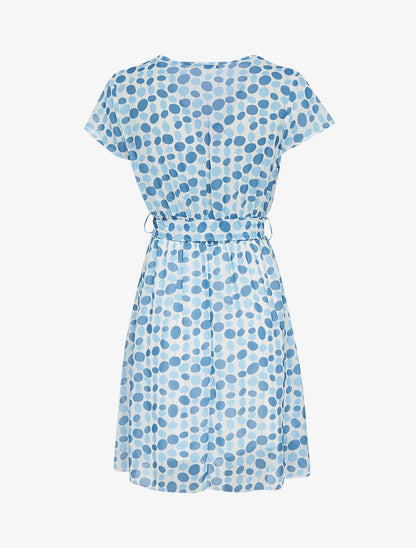 Robe imprimée en voile - bleu ciel - 2