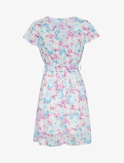 Robe imprimée en voile - ecru - 2