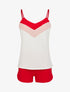 Ensemble débardeur et short strassé - rouge - 4