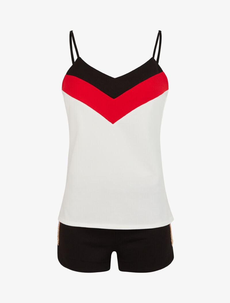 Ensemble débardeur et short strassé - noir - 4
