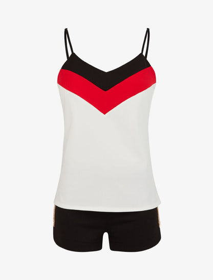 Ensemble débardeur et short strassé - noir - 4