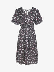 Robe satinée à imprimés - noir - 1
