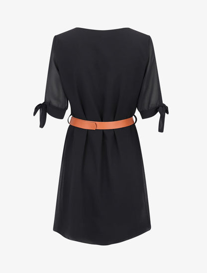 Robe en voile à détail chaîne - noir - 2