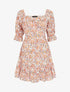 Robe fleurie à poitrine soulignée - rose - 1