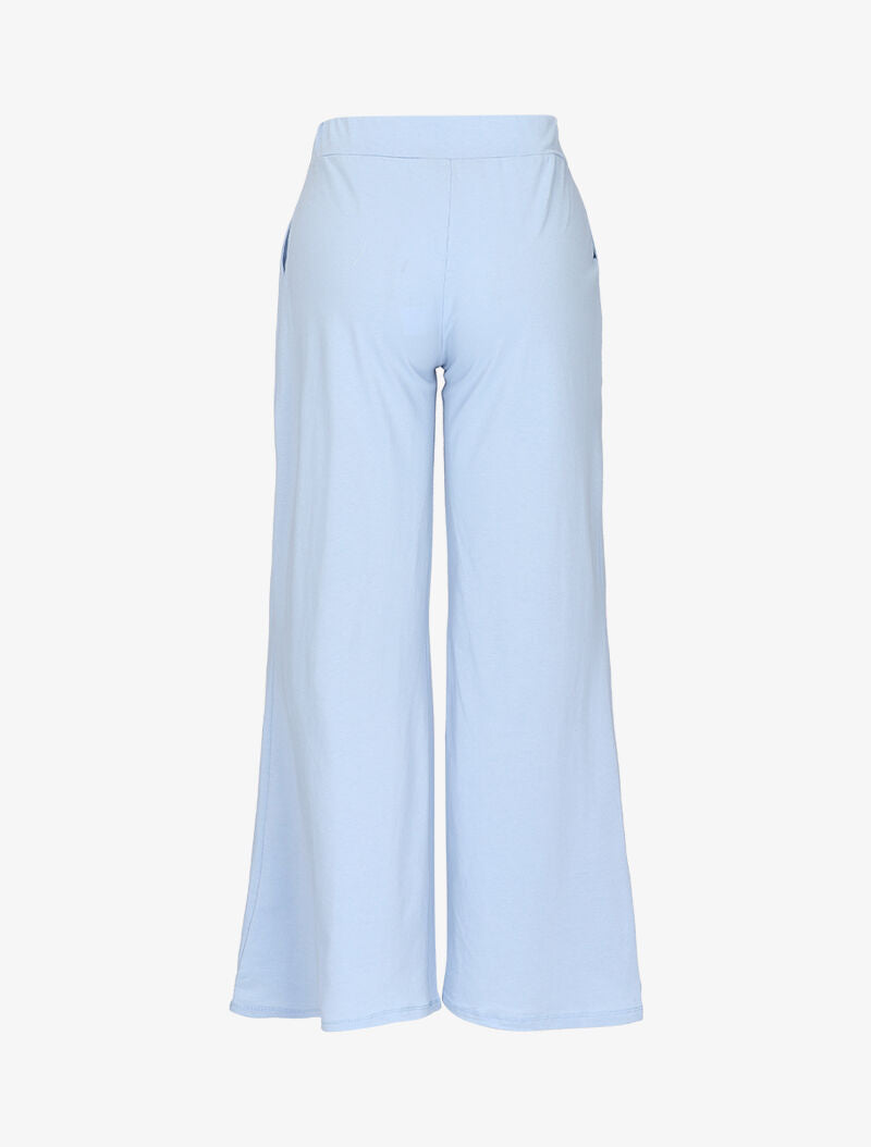 Pantalon ample en coton - bleu ciel - 4