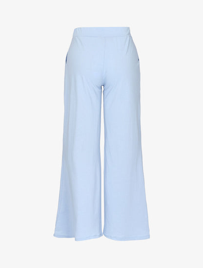 Pantalon ample en coton - bleu ciel - 4