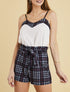 Ensemble à imprimé tartan - noir - 1