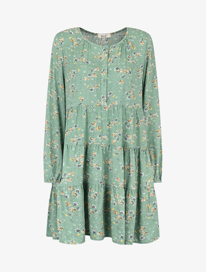 Robe trapèze à imprimé floral - vert - 3