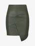 Jupe asymétrique en simili - kaki - 1