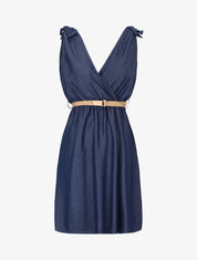 Robe en jean cache coeur - denim foncé - 1