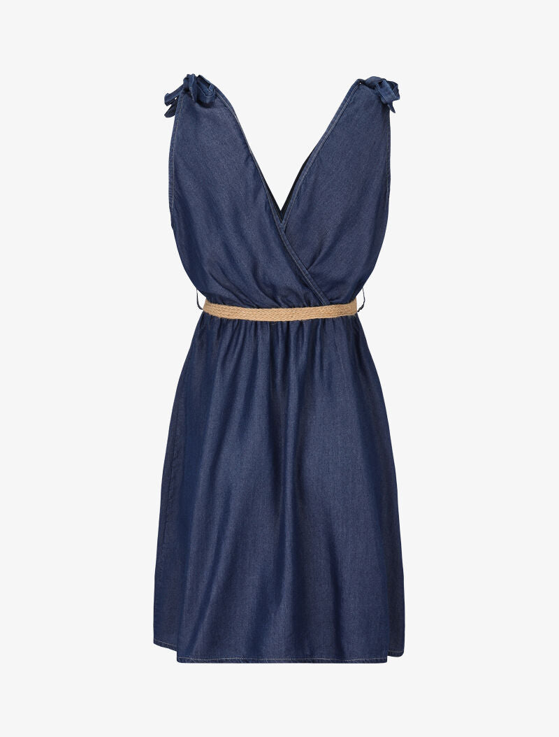 Robe en jean cache coeur - denim foncé - 2