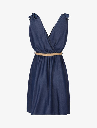 Robe en jean cache coeur - denim foncé - 2