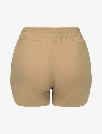Mini short coupe droite - camel - 2